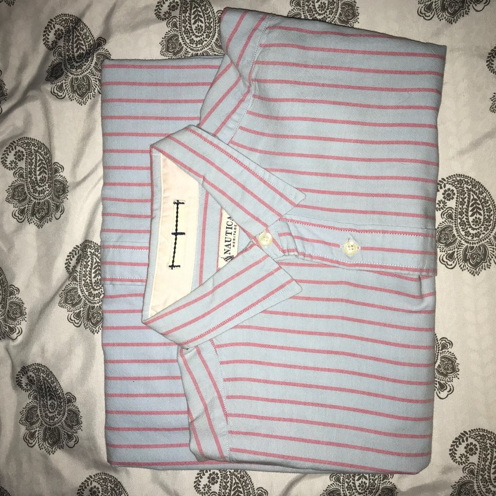Nautica men’s long sleeve button up shirt